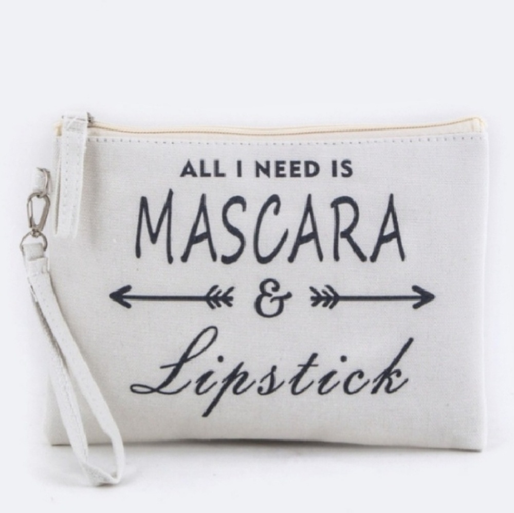 Mascara and lipstick wristlet